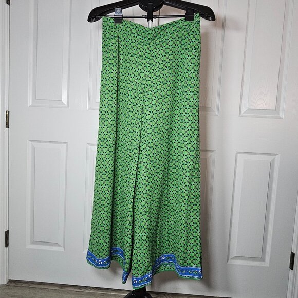 Max Studio Pants - Max Studio Womens Green and Blue Elastic Waist Palazzo Pants Size Large